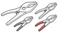 Essential Hand Tools: Set of Three Pliers for Various Tasks, vector design Generative AI Royalty Free Stock Photo