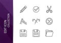 Essential icon set for editing design and file management tasks Royalty Free Stock Photo