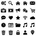 Set of Black and White Icon Illustrations Royalty Free Stock Photo