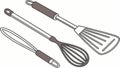 Essential Kitchen Whisk and Spatula Utensils Vector, vector design Generative AI Royalty Free Stock Photo