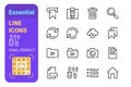 Essential line icons with perfect pixel