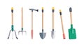 Essential long-handled gardening tools for yard work, vector design Generative AI Royalty Free Stock Photo