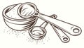 Essential Measuring Tools for Precise Baking and Cooking, vector design Generative AI Royalty Free Stock Photo