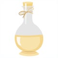 Essential oil bottle icon for spa treatments, baths and saunas. Clipart in a flat style close-up. Colored essential oil