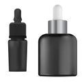 Essential oil dropper bottle. Cosmetic serum black Royalty Free Stock Photo