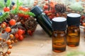 Essential oils with autumn plants