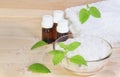 Essential oils and bath salt Royalty Free Stock Photo