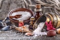 Essential oils and bath salt Royalty Free Stock Photo