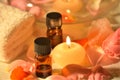 Essential oils in candle light Royalty Free Stock Photo