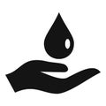 Essential oils hand drop icon, simple style