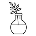 Essential oils plant flask icon, outline style