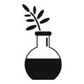 Essential oils plant flask icon, simple style