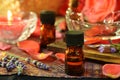 Essential oils and roses Royalty Free Stock Photo