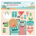 Essential packing for tropical beach