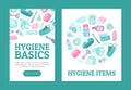 Essential Personal Hygiene Items Banner Design Vector Template Royalty Free Stock Photo