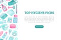 Essential Personal Hygiene Items Banner Design Vector Template Royalty Free Stock Photo