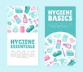 Essential Personal Hygiene Items Banner Design Vector Template Royalty Free Stock Photo