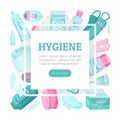 Essential Personal Hygiene Items Banner Design Vector Template Royalty Free Stock Photo