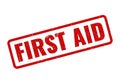 Essential red first aid stamp for emergency medical care and immediate assistance Royalty Free Stock Photo