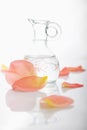 Essential rosewater in glass jug Royalty Free Stock Photo