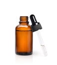 Essential serum oil in amber dropper bottle