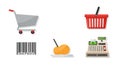 Essential Shopping Commerce Icons Vector Set Royalty Free Stock Photo
