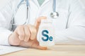 Essential supplement Se selenium for human. doctor recommends taking selenium. doctor talks about Benefits of Se selenium. Se, Royalty Free Stock Photo