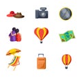 Essential travelling vacation icon