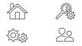 Essential UI icons for web and app design, clean outline user interface set, vector design Generative AI Royalty Free Stock Photo