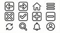 Essential UI UX Outline Icons Collection Royalty Free Stock Photo