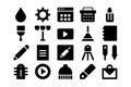 Essential User Interface and Web Icon Set â Black Solid Glyph Style Royalty Free Stock Photo
