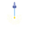 Essentiol oil dripping from pipette dropper illustration
