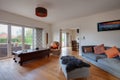 Traditional British wood floored sitting room