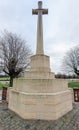 Essex Farm Cemetery is a World War I, Commonwealth War Graves Commission burial ground near Ypres Belgium Royalty Free Stock Photo