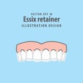 Essix retainer illustration vector on blue background. Dental co