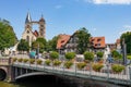 View of the old town of Esslingen with the St. Dionys church in the background