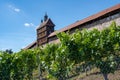 Esslingen near Stuttgart, Germany, view of the historic city walls castle with Guardhouse Hochwacht . Baden-Wuerttemberg, Royalty Free Stock Photo