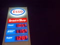 Esso gasoline prices at night