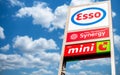 Esso logo, petrol station business is popular in Thailand Nonthaburi - Bang Bua Thong 23 May 2020