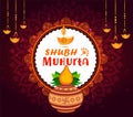 Est abstract Illustration of shubh muhurta for diwali.