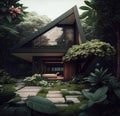Nature-inspired fictional house designs created in high-quality generative AI Royalty Free Stock Photo