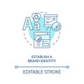 Establish brand identity turquoise concept icon Royalty Free Stock Photo