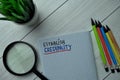 Establish Credibility write on a book isolated on office desk