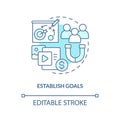 Establish goals turquoise concept icon