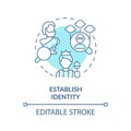 Establish identity blue concept icon