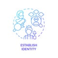 Establish identity blue gradient concept icon