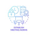 Establish meeting norms blue gradient concept icon