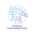 Establish mentorship team blue gradient concept icon Royalty Free Stock Photo
