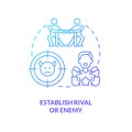 Establish rival and enemy concept blue gradient icon