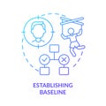 Establishing baseline blue gradient concept icon